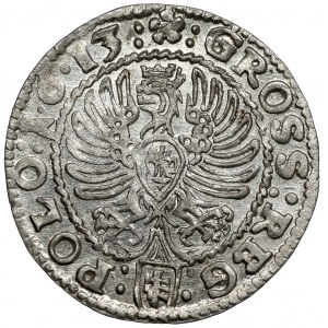 Zygmunt III Waza, Grosz Kraków 1613 - wczesny - PIĘKNY