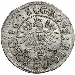 Zygmunt III Waza, Grosz Kraków 1608 - późny - piękny