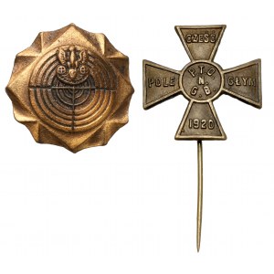 Miniatura Odznaki Strzeleckiej + przypinka patriotyczna Cześć Poległym 1920 (2szt)