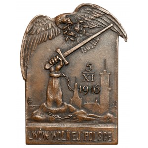 Odznaka patriotyczna Lwów wolnej Polsce 5. XI. 1916