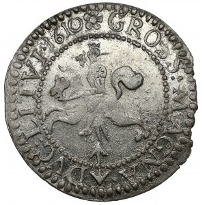 Zygmunt III Waza, Grosz Wilno 1610 - późny - piękny