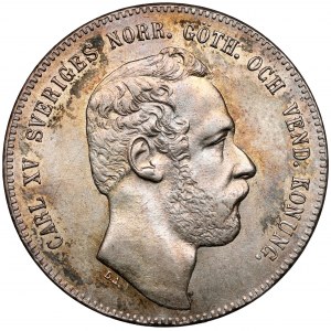 Sweden, Carl XV, 4 Riksdaler Riksmynt 1871