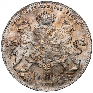 Sweden, Carl XV, 4 Riksdaler Riksmynt 1871