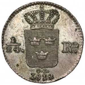 Sweden, Carl XV, 1/24 Riksdaler 1812