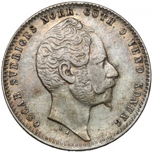 Sweden, Oscar I, 1 Riksdaler Riksmynt 1857 ST
