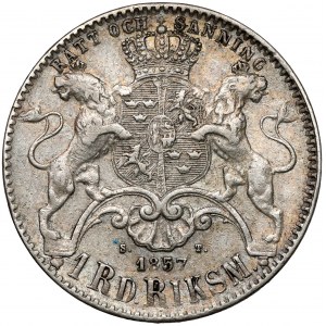 Szwecja, Oskar I, 1 Riksdaler Riksmynt 1857 ST