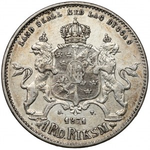 Sweden, Carl XV, 1 Riksdaler Riksmynt 1871 ST