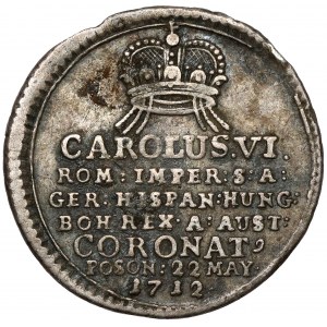 Austria, Karol VI, Żeton koronacyjny 1712 (ø19mm)