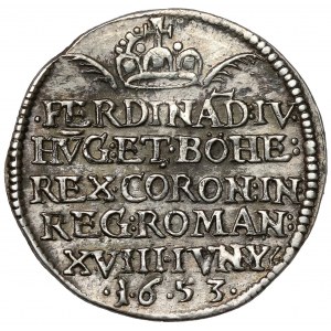 Austria, Ferdynand IV, Żeton koronacyjny 1653 (ø19mm) - na Świętego Cesarza Rzymskiego