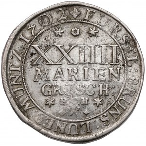 Brunszwik-Wolfenbüttel, Rudolf August & Anton Ulrich, 24 mariengroschen / 2/3 talara 1702