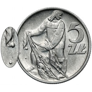 5 złotych 1959 Rybak - BEZ sznura
