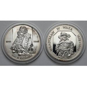 10 złotych 1999-2000 - półpostacie: Władysław IV Waza i Jan II Kazimierz (2szt)