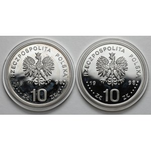 10 złotych 1998 Zygmunt III Waza - półpostać i popiersie (2szt)