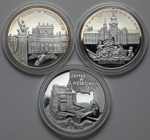 20 złotych 1997-2000 - Pałac Potockich, Pałac w Wilanowie i Zamek w Piaskowej Skale (3szt)