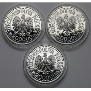 200.000 Gold 1992 Wladyslaw II Varnañczyk - Halbfiguren (3 Stück)