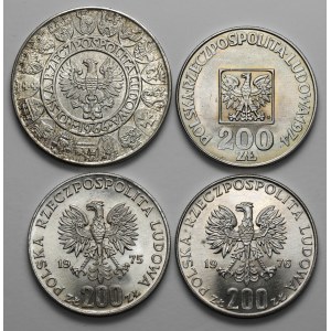 100 - 200 złotych 1966-1976 Mieszko i Dąbrówka, Mapka, Faszyzm i Igrzyska (4szt)