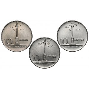 Zestaw 10 złotych 1966 Mała Kolumna (3szt)