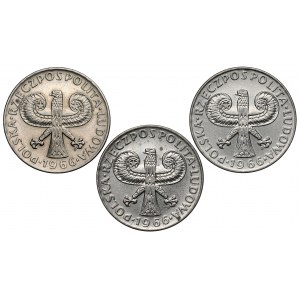 Zestaw 10 złotych 1966 Mała Kolumna (3szt)