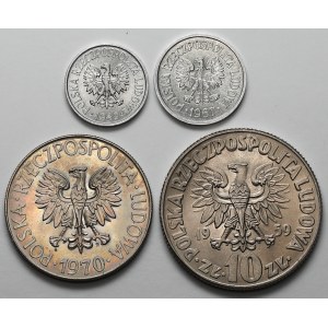 5-10 groszy i 10 złotych 1959-1970 (4szt)