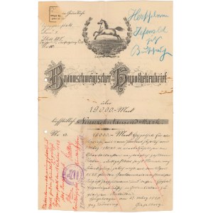 Niemcy, Braunschweigischer Hypothekenbrief über 19000 Mark 1920