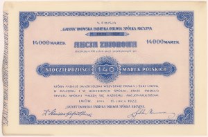 GAFOTA Lwowska Fabryka Obuwia Sp. Akc., Em.5, 100x 140 mkp 1922