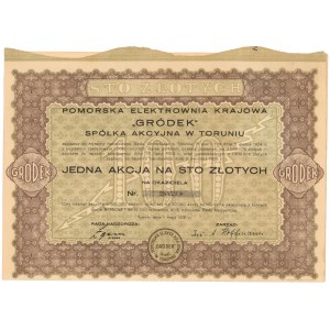 GRÓDEK Pomorska Elektrownia Krajowa, 100 zł 1931
