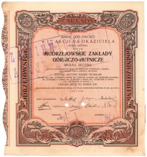 Modrzejowskie Zakłady Górniczo-Hutnicze, Em.7, 500 mkp 1923