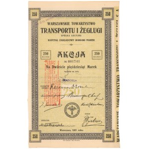 Warszawskie Tow. Transportu i Żeglugi, Em.1, 250 mkp 1921
