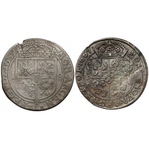 Jan II Kazimierz, Orty Kraków 1659 i Bydgoszcz 1667 (2szt)