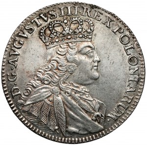 August III Sas, Ort Lipsk 1754 - mała głowa