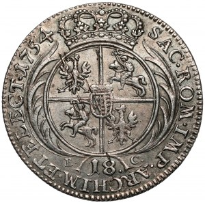 August III Sas, Ort Lipsk 1754 - mała głowa