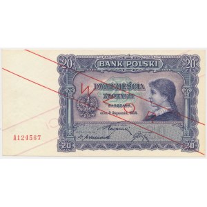 20 złotych 1928 - WZÓR - A 124567