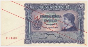 20 złotych 1928 - WZÓR - A 124567