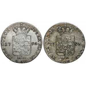 Poniatowski, Złotówka 1792 i 1793 MV (2szt)