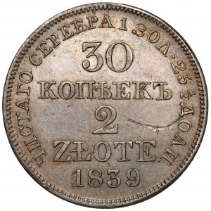 30 kopiejek = 2 złote 1839 MW, Warszawa