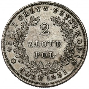 Powstanie Listopadowe, 2 złote 1831 KG