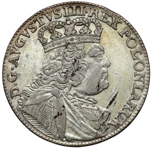 August III Sas, Ort Lipsk 1754 - szeroka głowa