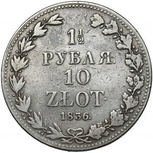 1-1/2 rubla = 10 złotych 1836 MW, Warszawa