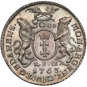 August III Sas, Złotówka 1763 REOE - krótkie gałązki - piękna