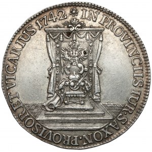 August III Sas, Półtalar wikariacki 1742, Drezno