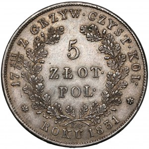 Powstanie Listopadowe, 5 złotych 1831 KG