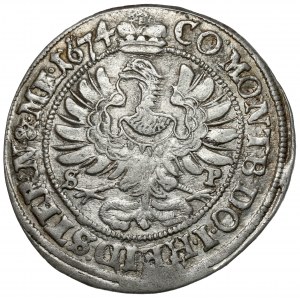 Śląsk, Sylwiusz Fryderyk, 6 krajcarów 1674 SP, Oleśnica