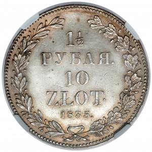 1-1/2 rubla = 10 złotych 1835 НГ, Petersburg - piękne