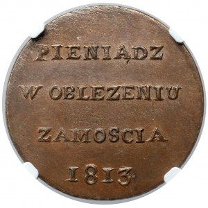 Oblężenie Zamościa, 6 groszy 1813 - PIĘKNE i b.rzadkie