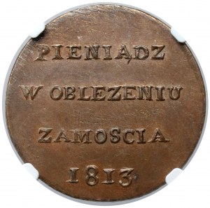 Oblężenie Zamościa, 6 groszy 1813 - PIĘKNE i b.rzadkie