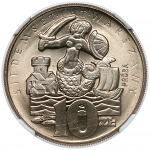 Próba CuNi 10 złotych 1965 VII wieków Warszawy