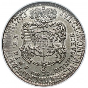 Fryderyk Chrystian, Gulden (2/3 talara) 1763 FWóF, Drezno