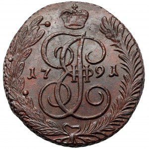 Rosja, Katarzyna II, 5 kopiejek 1791 AM