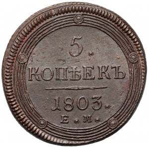 Rosja, Aleksander I, 5 kopiejek 1803 EM
