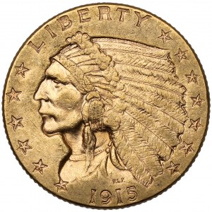 USA, 2,5 dolara 1915 - Indian head